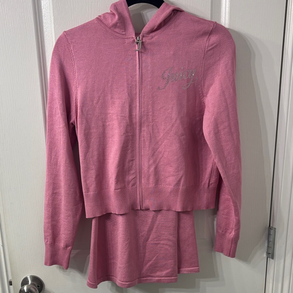 Juicy Couture L Zip-Up sweater set with Rhinestone Detail